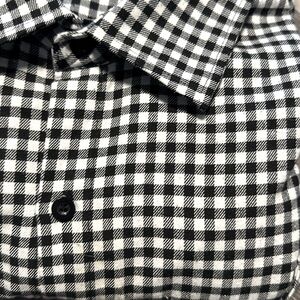 Coofandy - Long Sleeve Button Up Shirt, White black checkered XXL